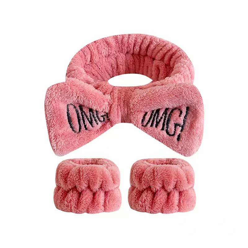 Banda de pelo transfronteriza de Europa y América Internet celebridad nuevo Otoño e Invierno traje de tocado de felpa lavado de cara de las mujeres maquillaje correa de muñeca de felpa