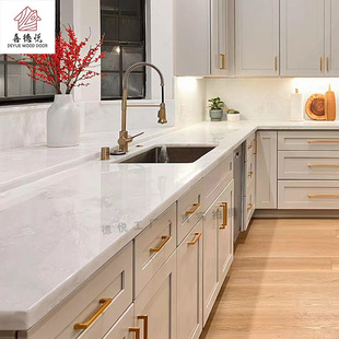 Kitchen Cabinet Stove Cabinet Manufacturer Quartz Stone Countertop Integrated Cabinet Can Be Customized in Size, Color and Style