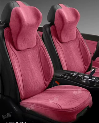 Seat cushion, seat cover — Permeable Fur Car Seat Cushion - large-headrest-five-seats-martha-red