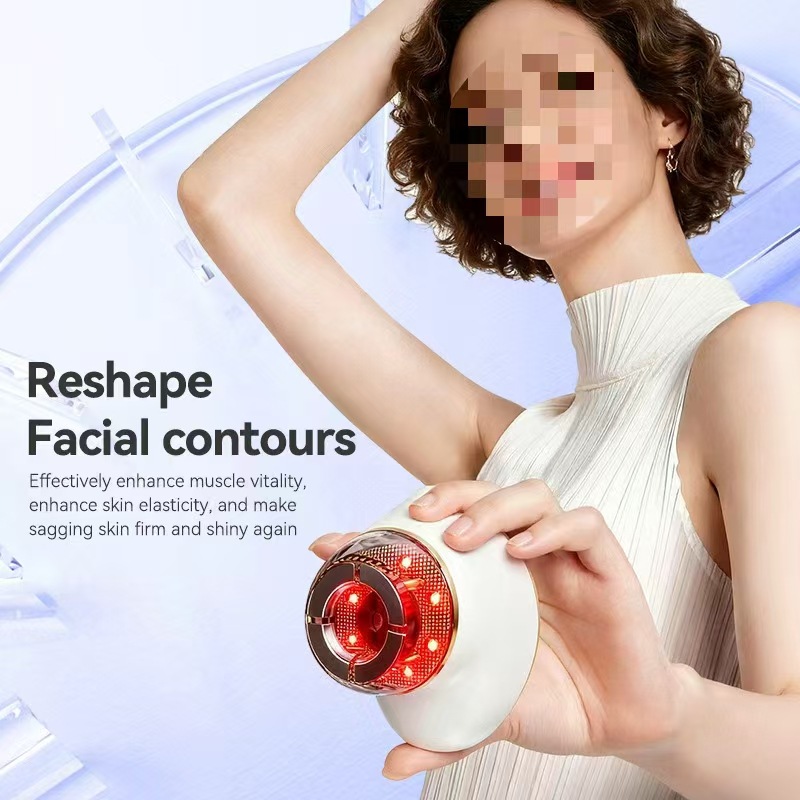 Household Imported Beauty Instrument Red Light Beauty Instrument Lifting and Tightening Instrument Multi-Functional Facial Electric Massage Introduction Instrument