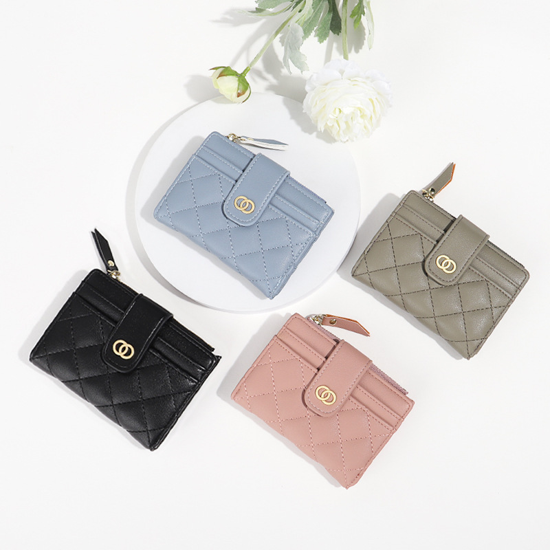 Suphiar personalizado cross-border hot sale bolso corto para mujeres ins viento de color sólido cremallera bolso de cambio simple bolsa de tarjetas en uno