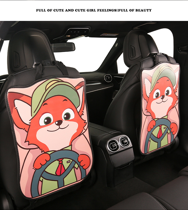 2024 car seat cushion four seasons universal seat back four seasons universal cute cartoon high-end car seat back anti-kick pad