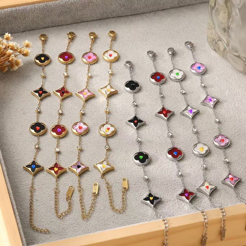 Women's Jewelry, Versatile and High-End, Four-Leaf Clover Design Bracelet, Mother-Of-Pearl Jewelry, Wholesale Accessories