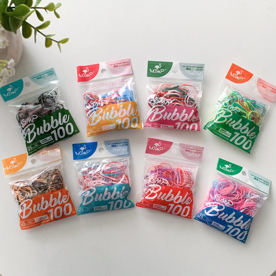 100 Candy Color Disposable Rubber Band Foundation High Elastic Hair Rope Colorful Hair Rope Girls' Rubber Band