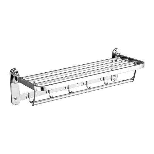 Cross-border 304 stainless steel towel rack hotel engineering bathroom towel rack folding bathroom storage rack storage rack