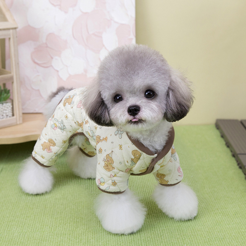 宠物服装小型犬狗衣服猫咪秋冬保暖舒适新款批发25棉纱四腿家居服|undefined