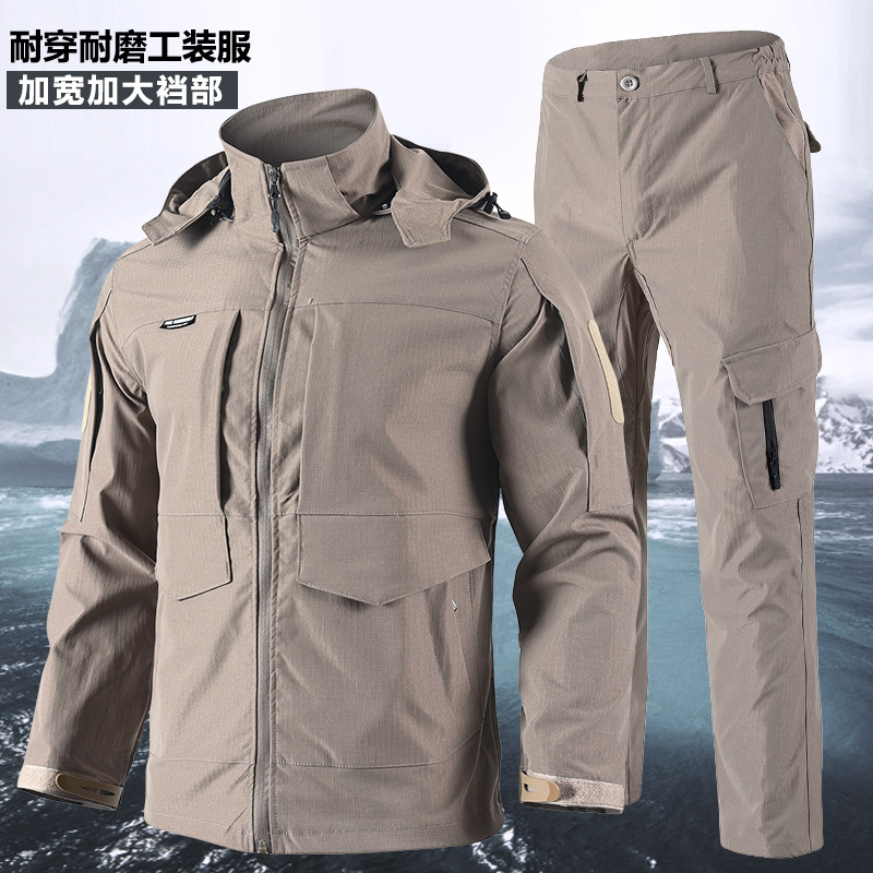 Capa de asalto de cáscara suave, traje de trabajo, chaqueta resistente al desgaste, chaqueta de primavera y otoño, chaqueta elástica personalizada