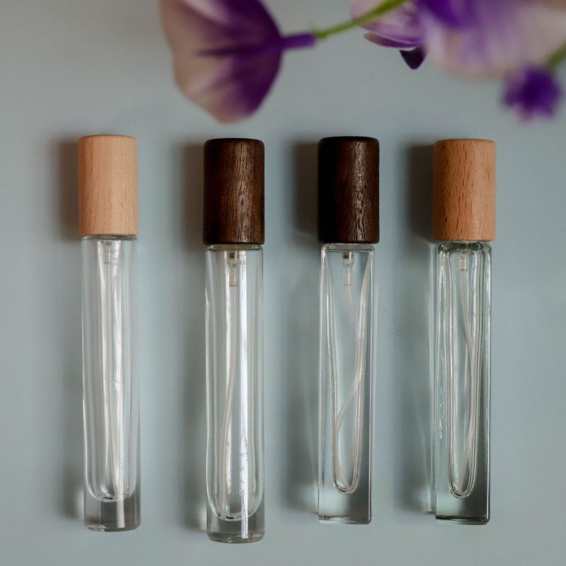 10ML高级香水瓶便携式香水分装瓶化妆品喷雾瓶胡桃木榉木盖香水瓶