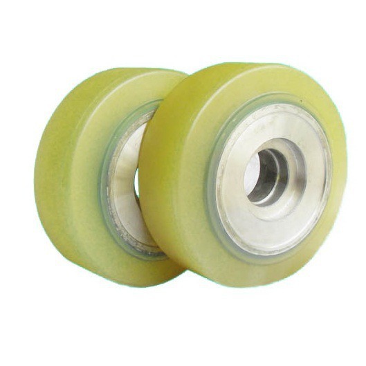 力至优叉车配件 立式门架前移式叉车辅助轮178*73 聚氨酯轮胎