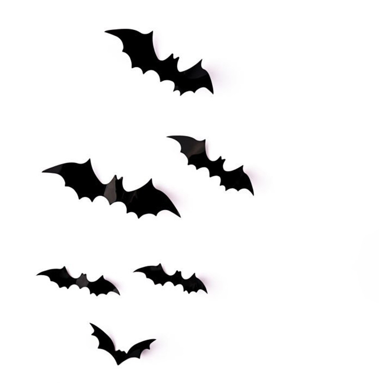 Transfronterizos Halloween PVC Bat Stick Set Black Bat Stick Wall Glass Stick Halloween Party Decoration Bat