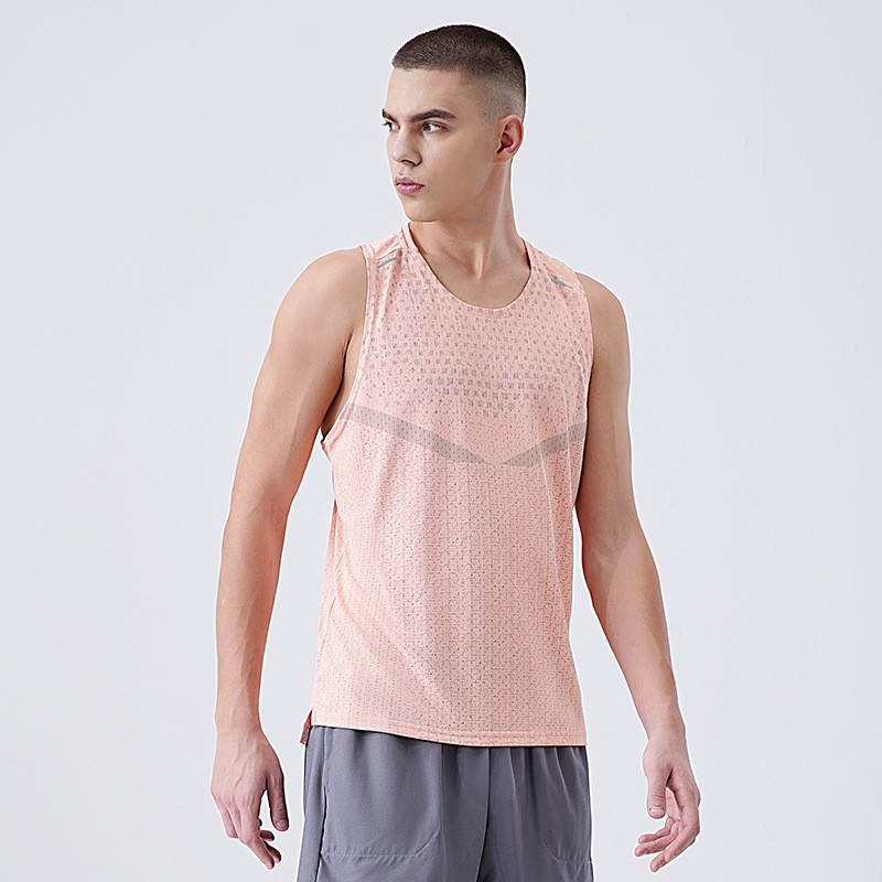 Super fábrica transfronteriza Amazon personalizado logotipo de impresión de dibujo de muestra chaleco de secado rápido de entrenamiento de entrenamiento de running masculino