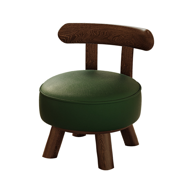 Taburete pequeño de madera maciza para uso doméstico, taburete bajo para cambiar zapatos en la entrada, taburete para mesa de café, taburete para sofá, silla giratoria para sala de estar con respaldo.
