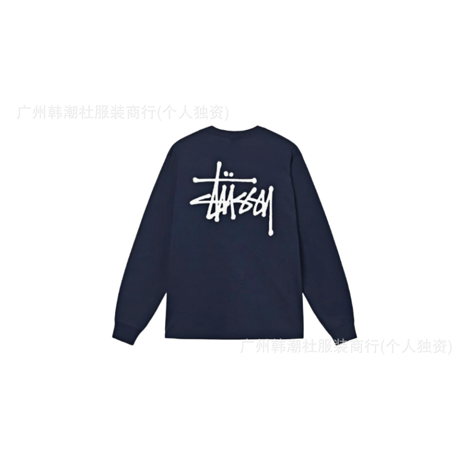 原標クロスボーダーの新型潮牌stuツアーの経典のアルファベットのプリントの丸首の長袖のtシャツは代行します。