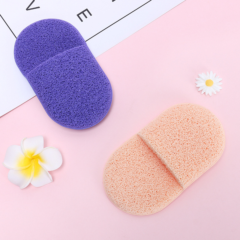 Guante de limpieza hidrofílico no látex de polvo de agujero grueso limpieza esponja limpieza facial limpieza herramienta de maquillaje