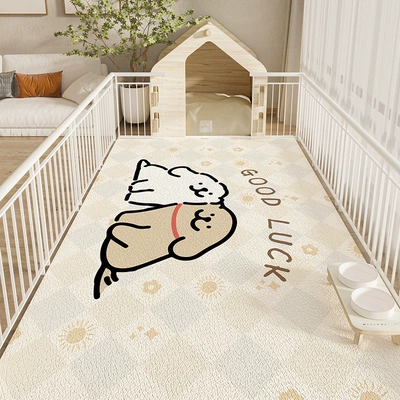 A Touch of Clean Cartoon Household Pet Waterproof, Non-Slip and Stain-Resistant Foot Mats for Entry and Entrance, Easy-Care Door Mats (Avtomobil döşəmə paspasları) - sticky-puppy-4060cmone-touch-clean