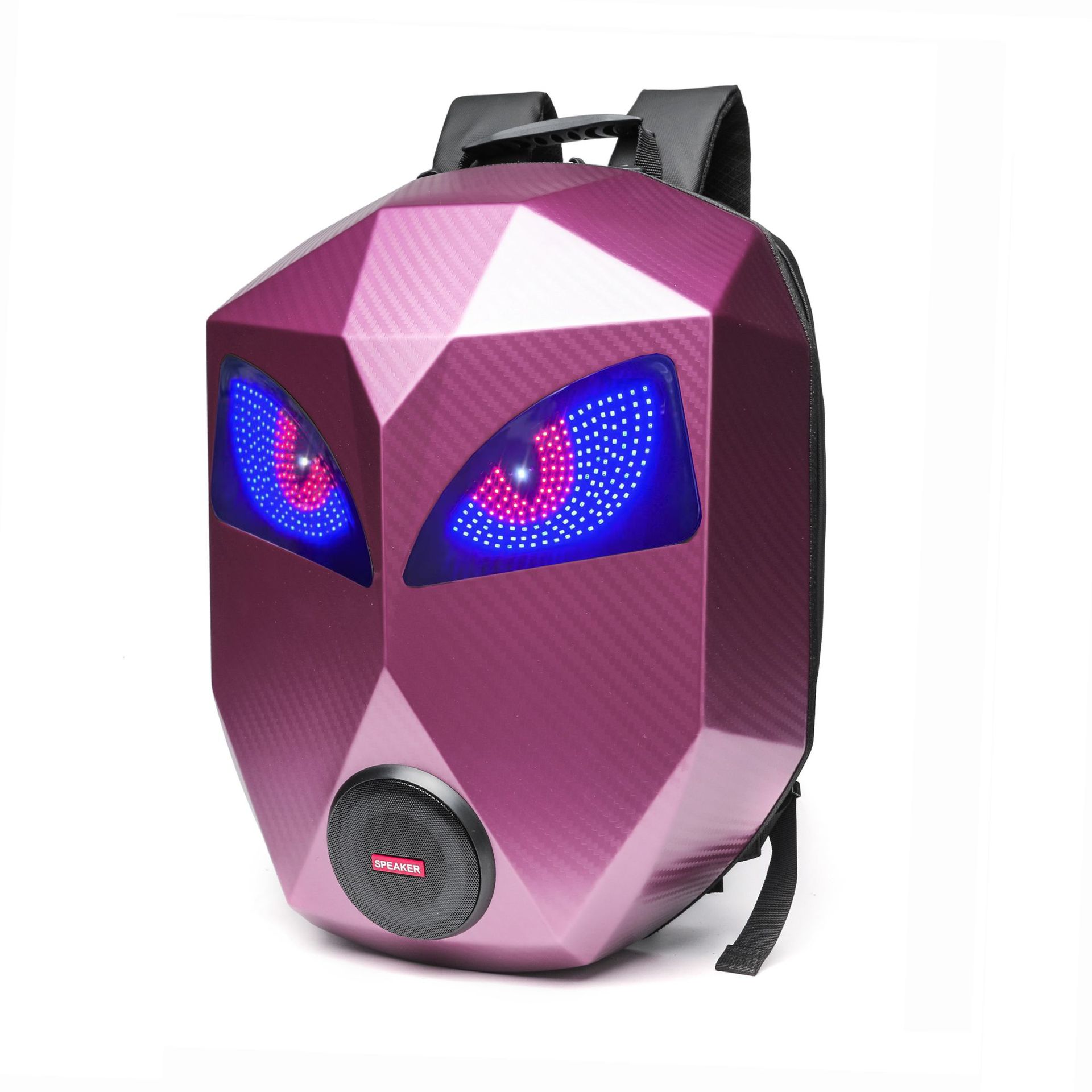 Caja de altavoces LED para montar mochila para motociclistas, material de PC esencial poliéster EVA forro de poliéster gran espacio