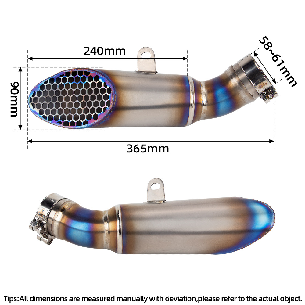 Motorcycle Exhaust Pipe Modification Rsv4 Titanium Alloy Integrated Mid-Tail Section Muffler 2015-2024