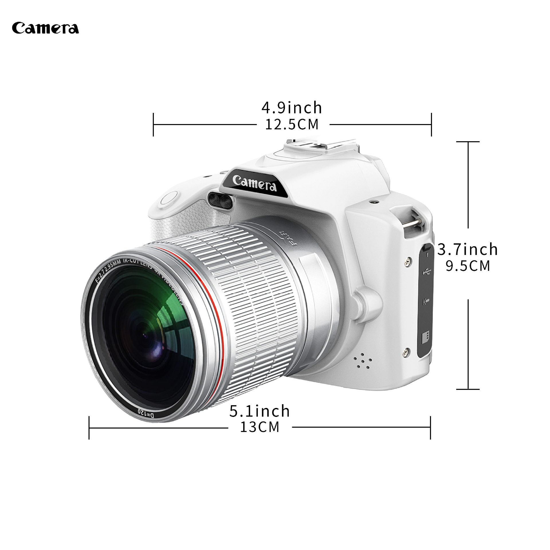 Cámara digital WiFi D5 4K con doble lente, visión nocturna y función de embellecimiento facial