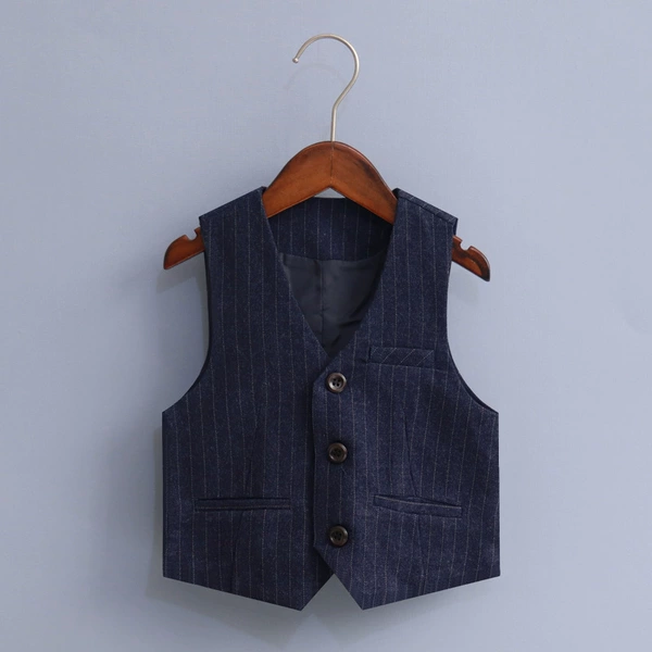 23055 blue striped single vest