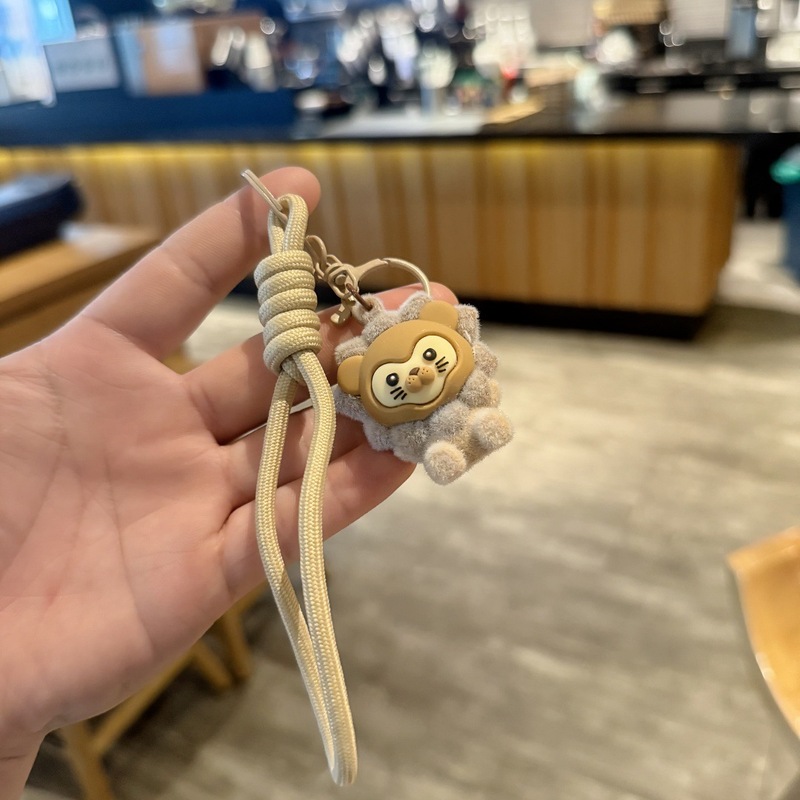 立体植绒动物钥匙扣公仔挂件植绒熊猫小猴子钥匙扣滴胶公仔小挂件|undefined