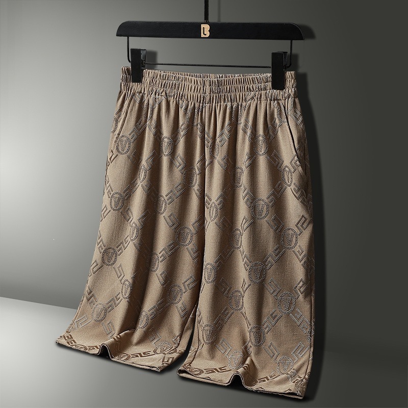 Verano nuevo hielo rápido secado juego deportivo hombre jacquard pantalones cortos juveniles casuales manga corta juego hombre para correr