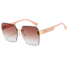 Wavy fashionable sunglasses, metal brand glasses, European style