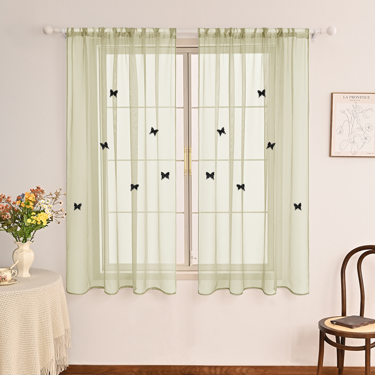 Malla de ventana Terylon de color sólido de doble cuerda para perforar todo el mundo, accesorios de pin de mariposa tridimensional de doble capa, TEMU