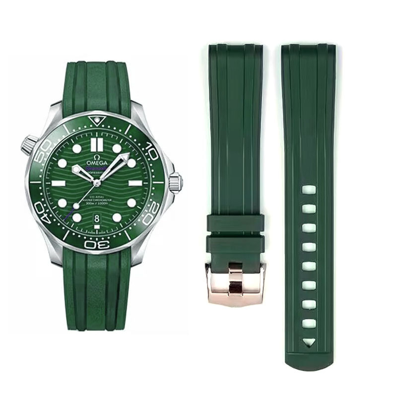 Omega Watch Strap New Seamaster Fluororubber Watch Strap Ocean Universe Men's Curved Interface Watch Accessories Wholesale Omega Watch Strap New Seamaster Fluororubber Watch Strap Ocean Universe Men's Curved Interface Watch Accessories Wholesale