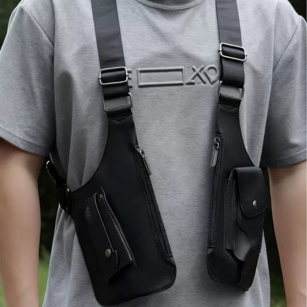 Amazon Men's Retro Strap Underarm Shoulder Bag Multifunctional Sports Bag Outdoor Sports Mobile Phone Bag Portable Chest Bag
