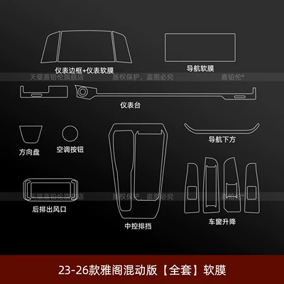 screen tempered film, instrument panel – Car interior film - 23-26-model-accord-hybrid-version-full-set-soft-film
