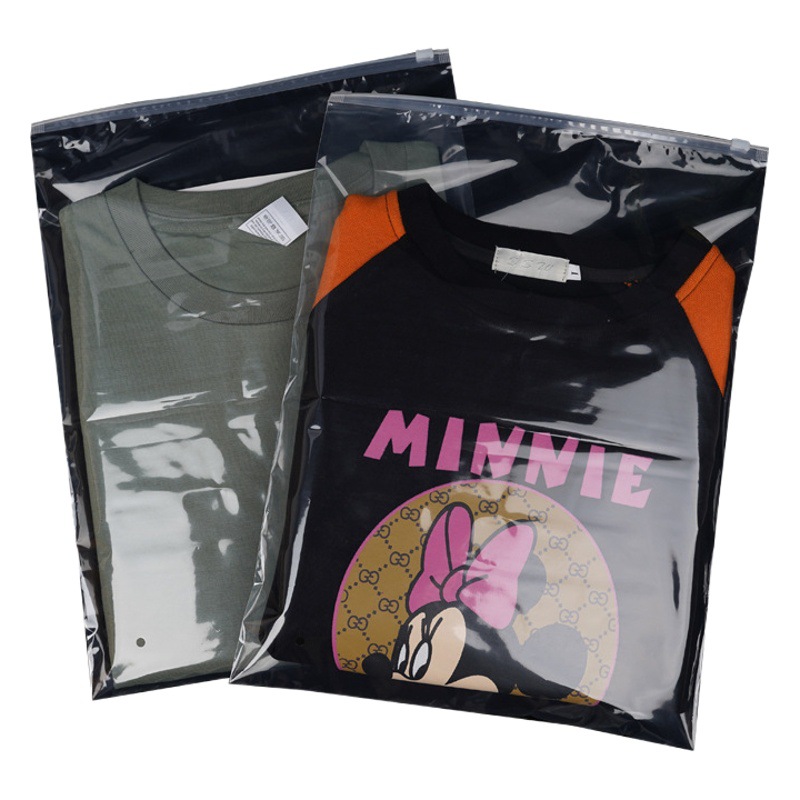 Bolsa transparente con cremallera en stock PE bolsa de embalaje ropa interior ropa interior calzoncillos calcetines bolsa de almacenamiento bolsa de embalaje de ropa de plástico