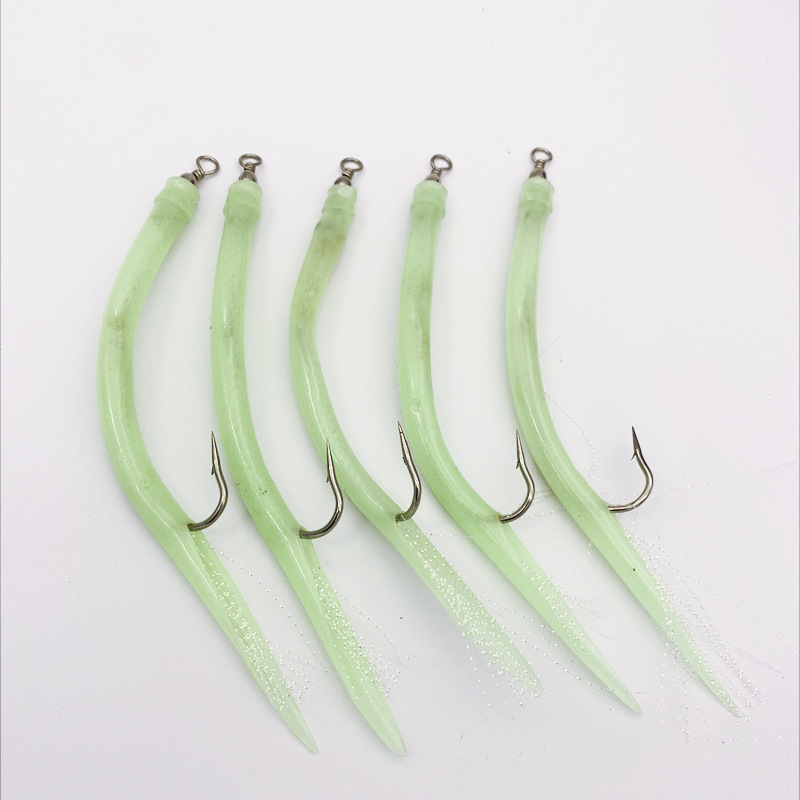 Anguila gancho arrastre traje de pesca Luya suave cebo imitación gancho manguera Anguila cebo látex tubo Anguila gancho