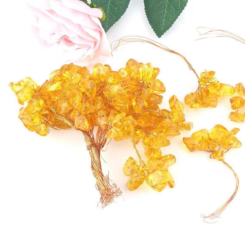 Crystal Money Tree Flower String, Yellow Crystal Roasted Color Money Tree Flower String, DIY Crystal Tree, Feng Shui Tree Wholesale Crystal Money Tree Flower String, Yellow Crystal Roasted Color Money Tree Flower String, DIY Crystal Tree, Feng Shui Tree Wholesale
