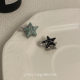 Sweet cool style color five-pointed star double-sided black and white earless ear clip women's small cute all-match fashion ear clip