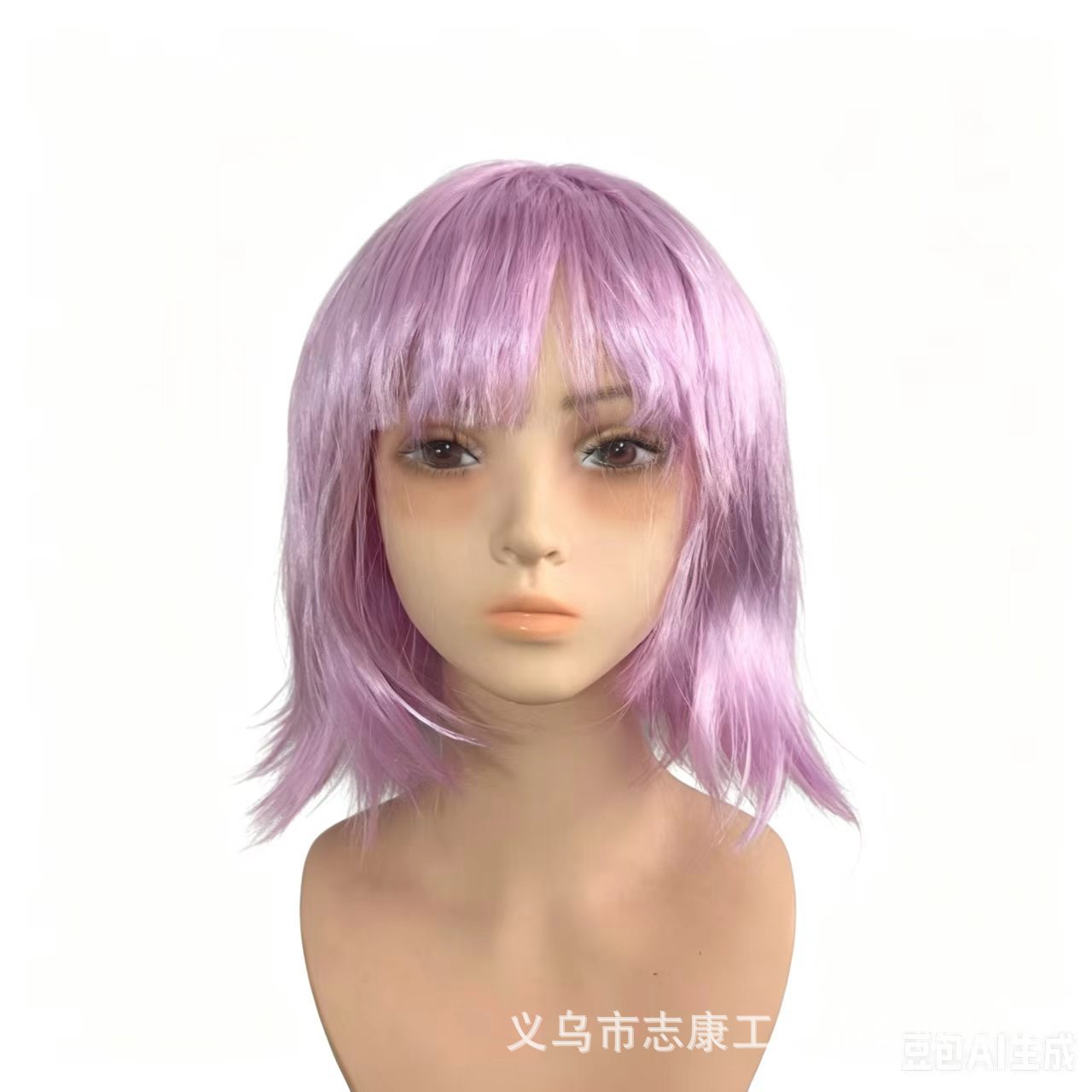 Suministro transfronterizo Carnaval Qi Bangs estudiante Festival de Pelo colorido BoBo cabeza Halloween estudiante corto Peluca de pelo tocado image 23