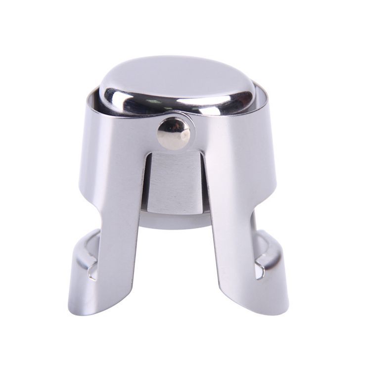 Prensa de acero inoxidable tapón de vino de vacío de silicona sellado tapón de champán juego de vino Vino Dispositivo de preservación de vino tapón de vino de Navidad