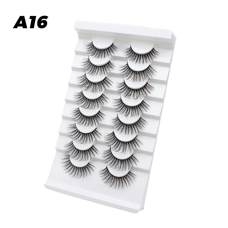 DINGSEN fuente transfronteriza fábrica pestañas falsas 8 pares de pestañas naturales gruesas de gran volumen LOGO