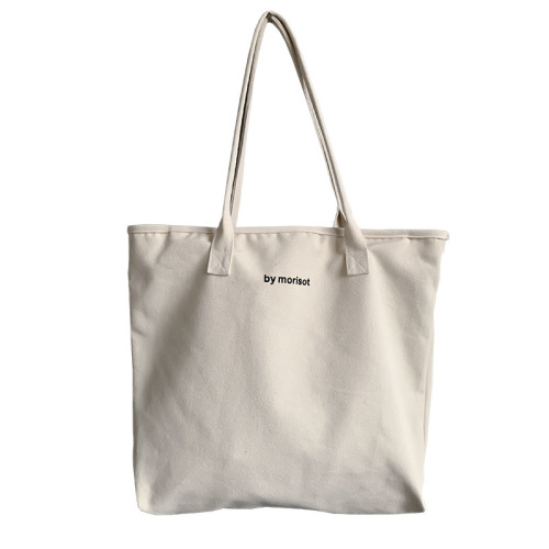 Korean Version Ins Large Capacity Canvas School Bag Student Yoga Sports Single Shoulder Bag Simple Versatile Large Handbag