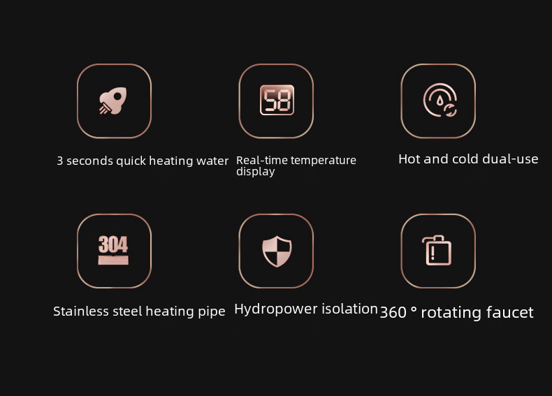 Household kitchen faucet large screen digital display fast heating faucet kitchen instant stainless steel faucet