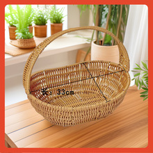 ✅仿藤编手提花篮铁艺造型鲜花绿植篮子手工编织小花篮客厅装饰摆