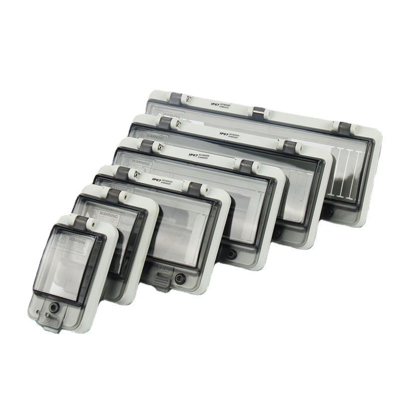 6位透明保护窗罩平底凸底IP67按钮断路器配电箱监视防水盒观察窗