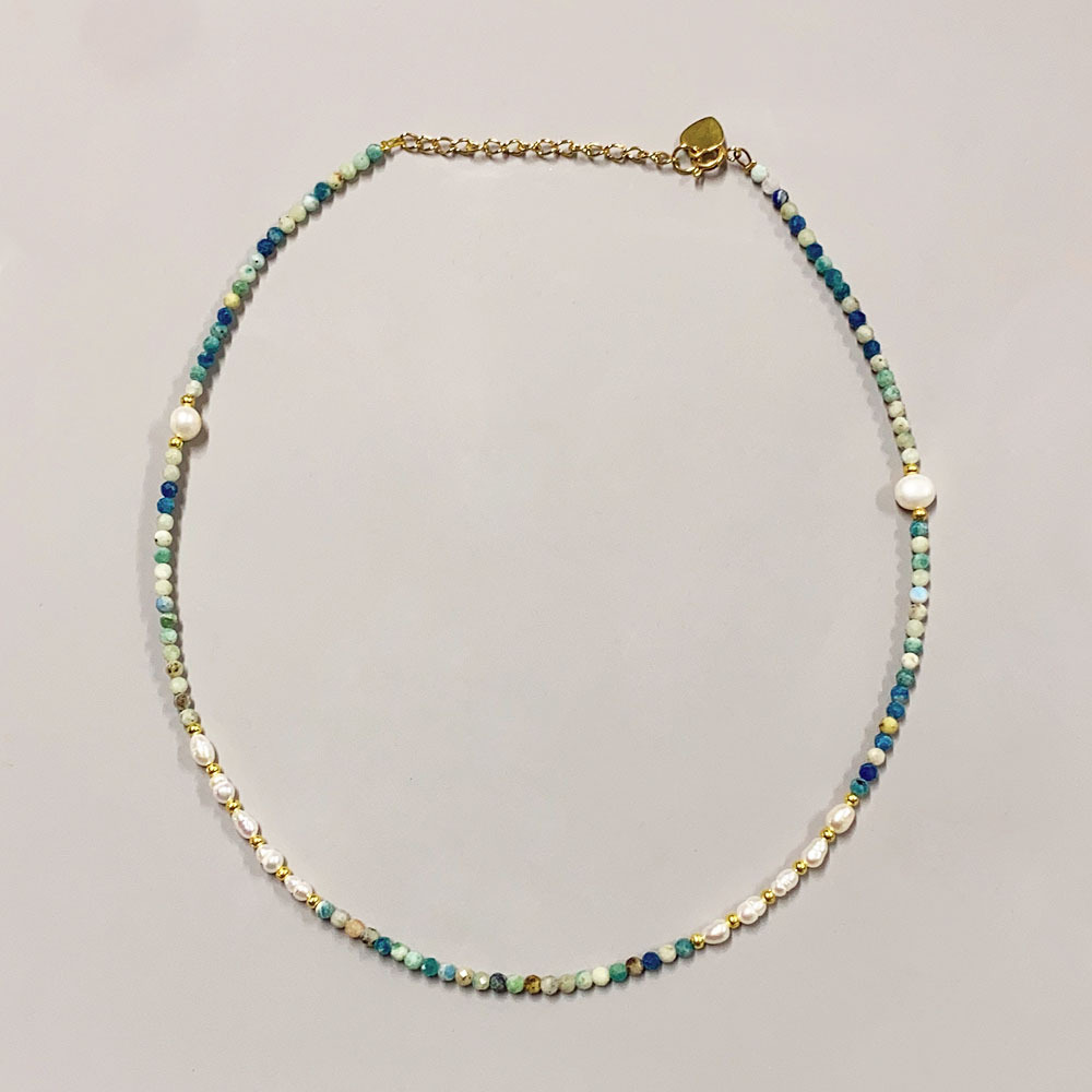 40g Weight Beads Pendant Material Necklace Classification Titanium Steel Chain Material 1 Piece Quantity Holiday, Daily Occasion natural stone, Freshwater Pearl, Titanium Steel Material Geometric Pattern Women's Gender Irregular, Chain Design Simple Style Style Simple Style Geometric Natural Stone Freshwater Pearl Titanium Steel Necklace In Bulk 无