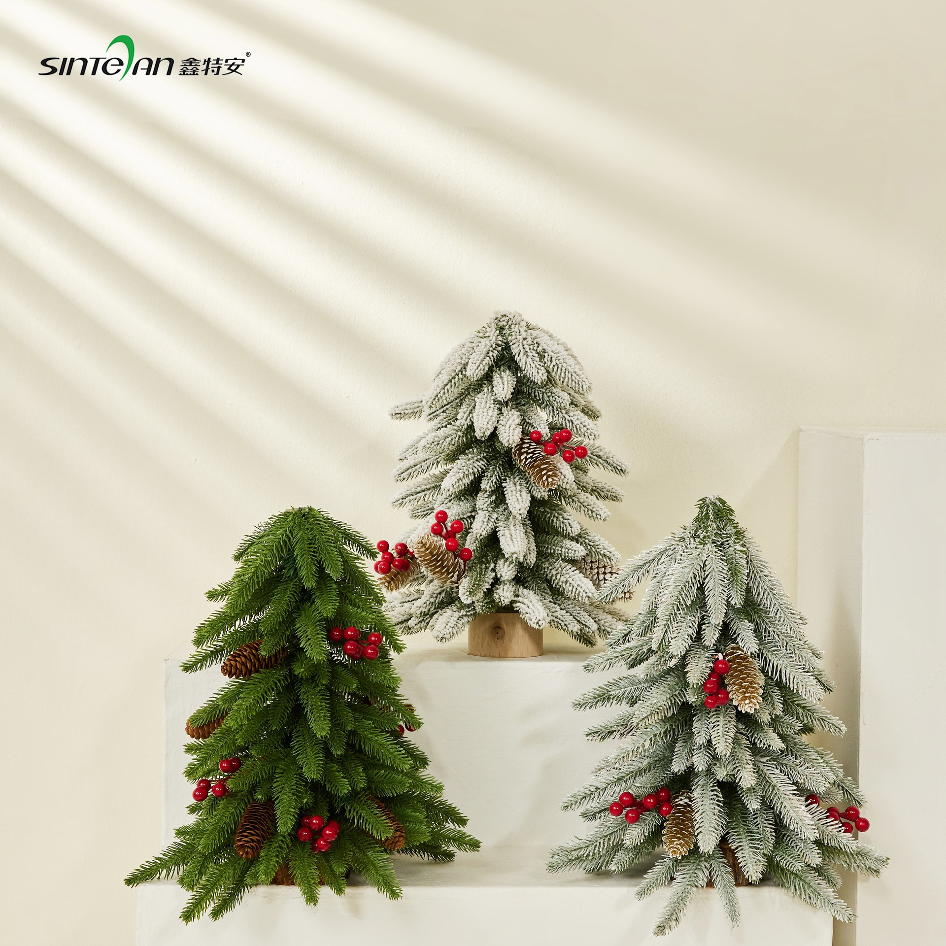 Xintean mini árbol de Navidad al revés simulación norbison 40CM pequeño árbol decoración de escritorio transfronteriza Amazon