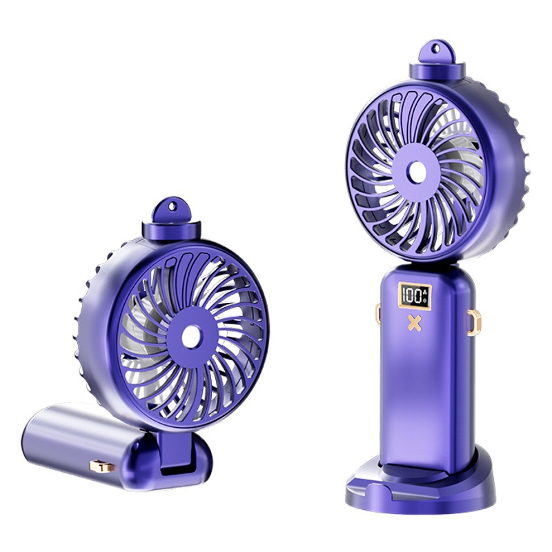 Pantalla digital, ventilador pequeño plegable portátil, mini ventilador de aromaterapia en aerosol de mano, ventilador de refrigeración con cuello halter, recargable
