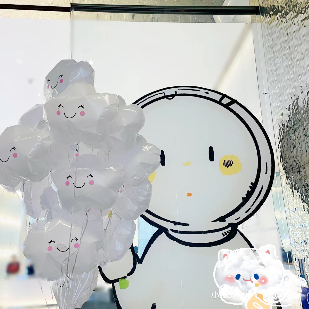 ins风可爱橱窗装饰云朵铝膜气球生日派对热气球装饰布置卡通气球