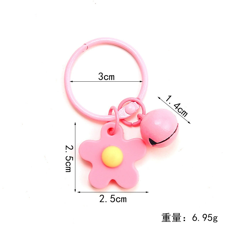 Fresh creative keychain flower-shaped handmade, accessory, small bell, flowered, DIY