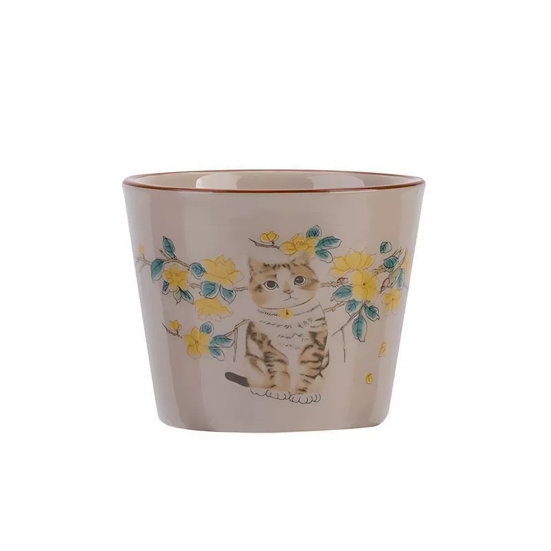 Ceramic Tea Cup, 110 ml, Personalized Chinese-Style Tasting Cup, Large Capacity