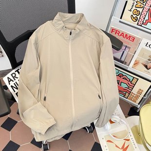 High-End Ice-Sense Quick-Drying Sun Protection Clothing Micro-Textured Men's and Women's 2025 New Stand-Up Collar Loose Jacket Outdoor Sports Jacket