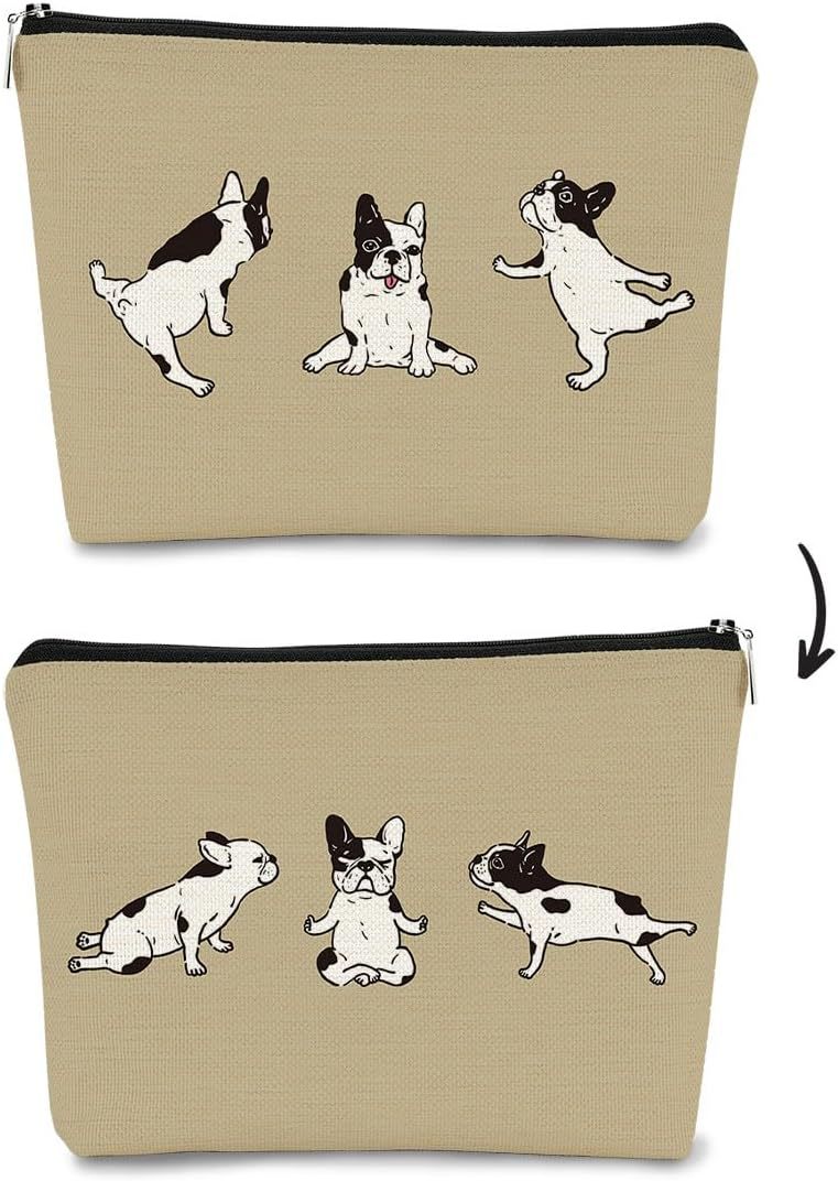 Bolso cosmético estampado de doble cara de perro lindo estilo explosivo transfronterizo de Amazon, bolso multifuncional con cremallera para mujer