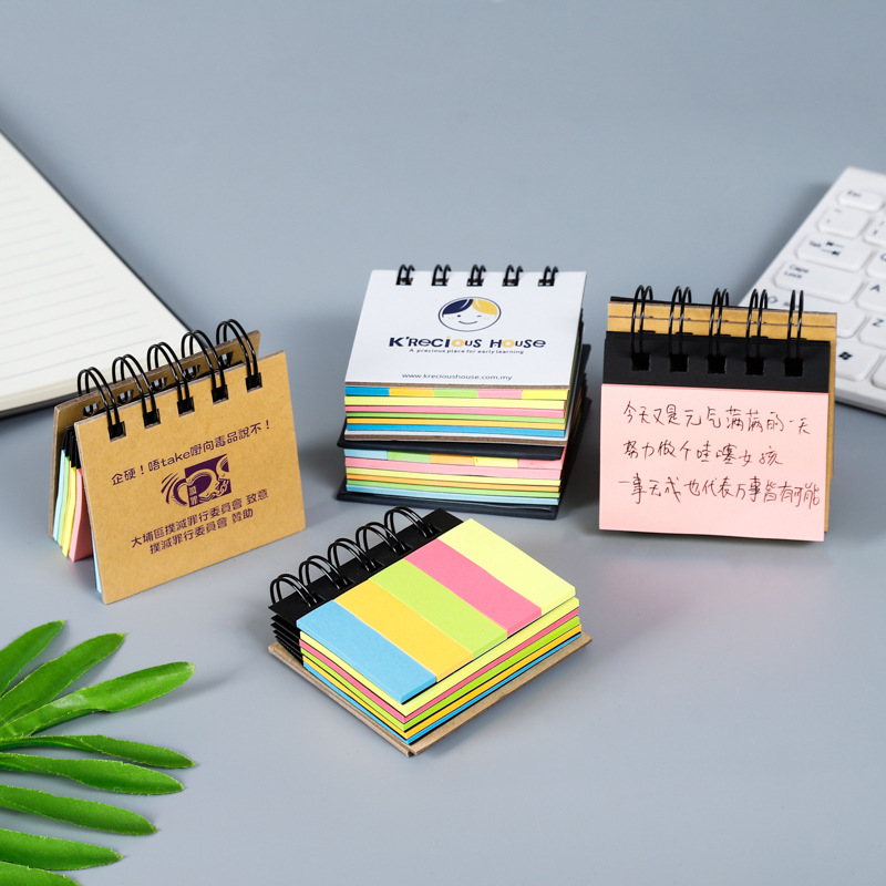 Simple Portable Mini Coil Sticky Notes Notepad Combination 1pcs display picture 3